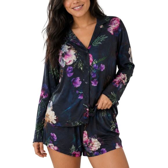 Soma Other - Soma Cool Nights Dark Floral Pajama Set M Romantic Whimsigoth Lounge